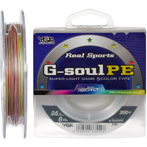 Шнур YGK G-Soul PE 5 Colors 200 м #0.6/0.128 мм 8lb (55450206)