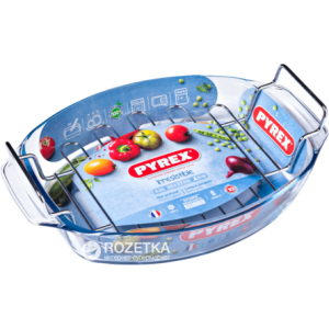 Форма овальная для запекания Pyrex Irresistible с решеткой 39х27х9 см 4 л (412U000) надежный