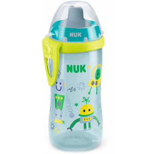 Поильник NUK First Choice Flexi Cup с силиконовой трубочкой 300 мл бирюзовый с желтым (4008600400448)