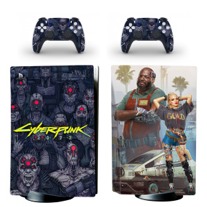 хороша модель Вінілові наклейки на PS5 Disk Drive version та геймпад DualSense Cyberpunk 2077 Sony PlayStation 5 ігрова консоль Skin (PV5054)