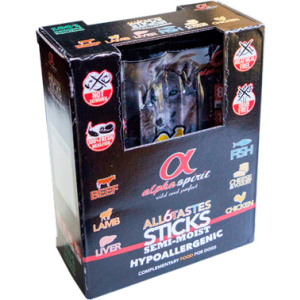 Полувлажные лакомства для собак Alpha Spirit sticks all 6 tastes in one 24 шт 240 г (as53024) (8437013576949) лучшая модель в Ровно