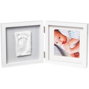 Набор для создания отпечатка ручки и ножки малыша Baby Art Двойная рамка квадратная Бело/серая (3601095200) (3220660304493) в Ровно