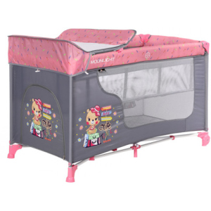 Манеж Lorelli Moonlight 2L pink travelling (MOONLIGHT 2L pink travel) краща модель в Рівному