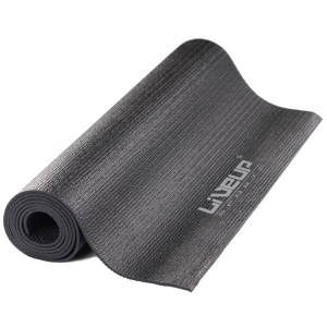 Килимок для йоги LiveUp PVC YOGA MAT 180x61x0.4см Чорний в Рівному