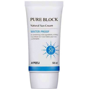 Сонцезахисний крем A'Pieu Pure Block Natural Waterproof Sun Cream SPF50+/PA+++ водостійкий 50 мл (8809581450622) рейтинг