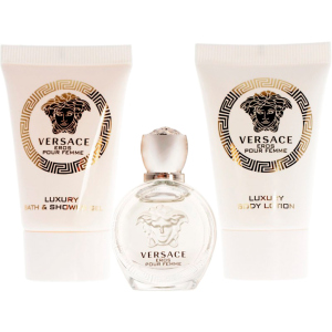 хороша модель Набір для жінок Versace Eros Pour Femme парфумована вода 5 мл + лосьйон для тіла 25 мл + гель для душу 25 мл (8011003823574)