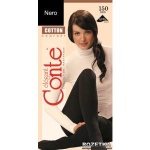 Колготки Conte з бавовни Cotton 150 Den 6 р. Nero -4811473058308 надійний