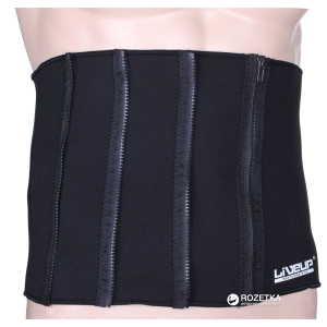 Пояс для похудения LiveUp Zipper Slim Belt 84x27.5 см Black (LS3039A) лучшая модель в Ровно