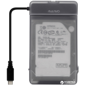 Адаптер Maiwo для подключения HDD/SSD 2.5" SATA к USB 3.1 Type-C + контейнер защитный для HDD 2.5" (K104G1 black)