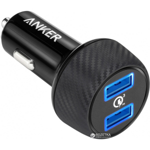 Автомобильное зарядное устройство Anker PowerDrive+ 2 Quick Charge 3.0 V3 Black (A2228H11)