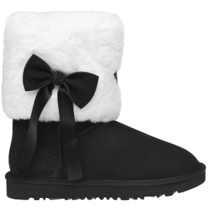 Угги UGG Classic Short Fur Bow 117012 38 Black ТОП в Ровно