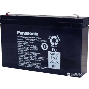 Акумуляторна батарея Panasonic 6V 7.2Ah (LC-R067R2P1) ТОП в Рівному