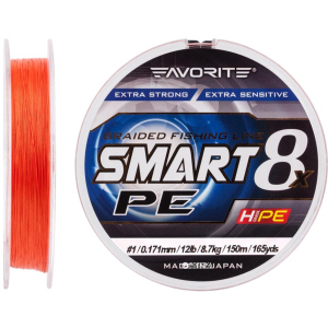 Шнур Favorite Smart PE 8x 150 м # 1.0/0.171 мм 8.7 кг Красно-оранжевый (16931082) в Ровно