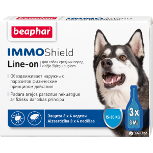 Капли Beaphar Immo Shield Line-on for Medium Dogs антипаразитные с диметиконом для собак 15-30 кг 3 пипетки (13583) (8711231135837) в Ровно