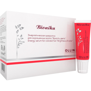 хороша модель Енергетична сироватка Ollin Professional Ollin Bionika для фарбованого волосся Яскравість кольору 10х15 мл (4627115390077)