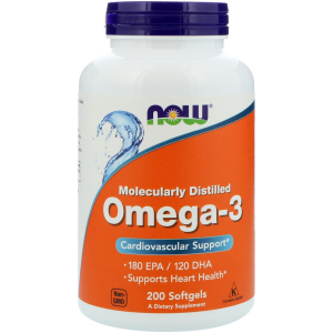Жирні кислоти Now Foods Омега-3 1000 мг 200 желатинових капсул (733739016522) краща модель в Рівному