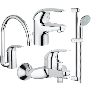 Набор смесителей для ванной Grohe Euroeco 123242K (23262000+32743000+27598001+32752000) (41316) ТОП в Ровно