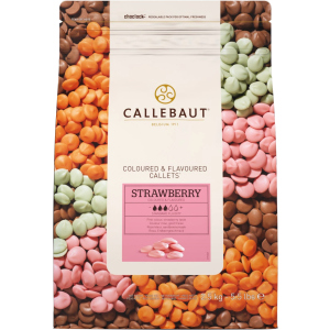 Бельгійський шоколад Callebaut Strawberry Callets у вигляді каллет зі смаком полуниці 2.5 кг (5410522516531) краща модель в Рівному