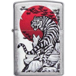 Зажигалка Zippo 200 Asian Tiger Design Серебристая (Zippo 29889) лучшая модель в Ровно