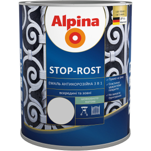 Эмаль Alpina Stop-Rost 3 в 1 Ral 7040 Шелковисто-матовая 2.5 л Серая (948103660)