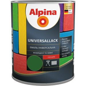 Емаль Alpina Universallack Глянцева 2.5 л Зелена (948103727) краща модель в Рівному