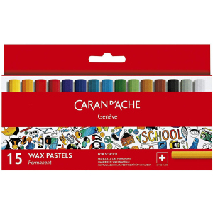 Пастель воскова Permanent Caran d'Ache School Line картонний бокс 15 кольорів (7610186238154) ТОП в Рівному