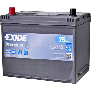 Автомобильный аккумулятор Exide Premium 6СТ-75 75 Ач (+/-) Asia 630 А (EA755) ТОП в Ровно