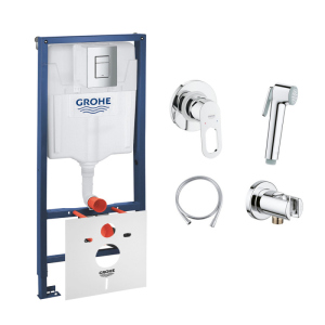 Комплект Grohe инсталляция Rapid SL 38772001 + набор для гигиенического душа со смесителем BauLoop 111042 лучшая модель в Ровно