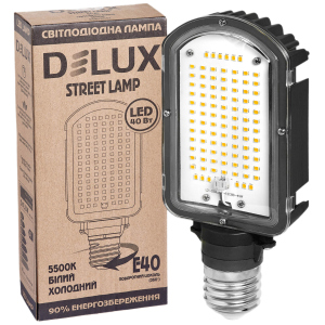 Светодиодная лампа DELUX StreetLamp 40 Вт E40 5500K IP65 (90012691) лучшая модель в Ровно