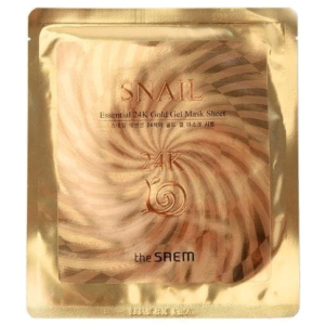 Гелевая маска с муцином улитки и 24К золотом The Saem Snail Essential 24K Gold Gel Mask Sheet 30 г (8806164121108) лучшая модель в Ровно