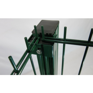 Стовп парканний Техна Пром металевий з полімерним покриттям та кріпленнями 60х80x4000 мм Зелений (RAL6005 PTKK-03) ТОП в Рівному