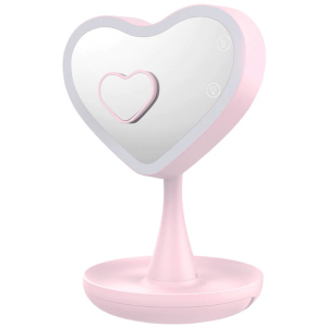 Дзеркало для макіяжу UFT Mirror Heart Pink Серце з підсвічуванням (4820176260086) ТОП в Рівному