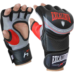 Рукавички MMA Excalibur 687-01 Hybrid S/10 Сіро-чорно-червоні (687-01/S/10) в Рівному