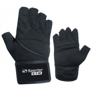 Рукавички тренувальні Sporter Gym Men Fitness Gloves (222.7 B) XXL Full Black (2009999014461) краща модель в Рівному