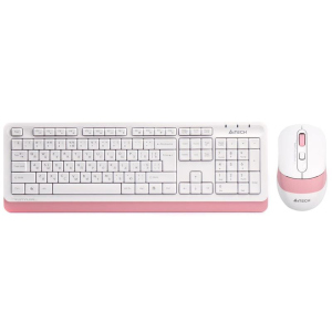 Комплект (клавіатура, миша) бездротовий A4Tech FG1010 White/Pink USB в Рівному