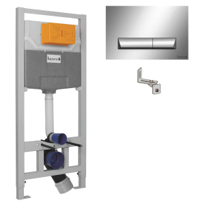 IMPRESE комплект інсталяції для унітазу 3в1 (інсталяція, кріплення, клавіша хром PAN) краща модель в Рівному