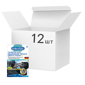 Упаковка салфеток Dr. Beckmann для обновления черного цвета и ткани 2в1 6 шт х 12 упаковок (4008455557205) лучшая модель в Ровно