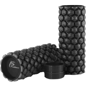 Ролик масажний профільований ProSource 2-в-1 HEXA Massage Roller 61/30 x 12.7 см Чорний (ps-2160-hex-lmr-black) в Рівному