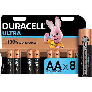 Лужні батареї Duracell Ultra Power AA 1.5В LR6 8 шт (5000394063051) в Рівному