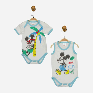 Боді Disney Mickey Mouse MC17247 86-92 см 2 шт Біло-блакитне (8691109874818) краща модель в Рівному