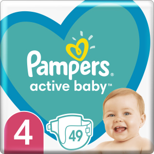 Підгузки Pampers Active Baby Розмір 4 (Maxi) 9-14 кг 49 шт (8001090949851) краща модель в Рівному