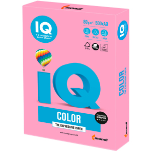 Папір офісний IQ Color PI25 A3 80 г/м2 500 аркушів Рожевий (9003974400273) в Рівному