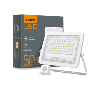 LED прожектор VIDEX F2e 50W 5000K с датчиком движения и освещенности в Ровно