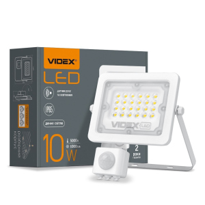 LED прожектор VIDEX F2e 10W 5000K с датчиком движения и освещенности лучшая модель в Ровно