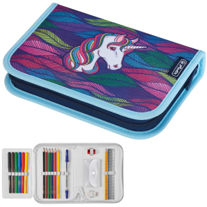 Пенал з наповненням 19 предметів Herlitz Rainbow Unicorn Райдужний Єдиноріг (50032891U) ТОП в Рівному