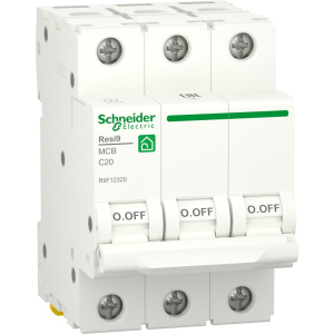 Автоматичний вимикач Schneider Electric RESI9 20 А, 3P, крива С, 6кА