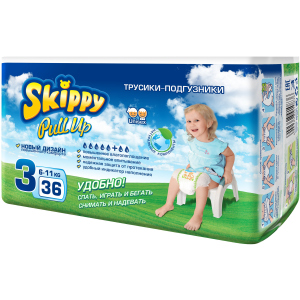 Трусики-підгузки дитячі Skippy Розмір 3 6-11 кг 36 шт (6957931417268) краща модель в Рівному