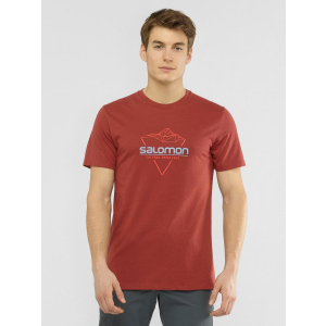 Футболка Salomon Blend Logo Tee M LC1408500 S Коричнева (0193128345792) в Рівному