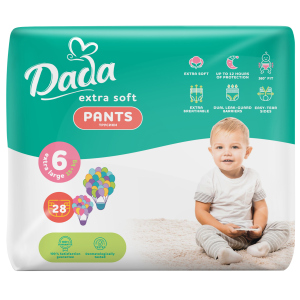 Трусики-підгузки Dada Extra Soft 6 XL 15+ кг 28 шт (4820174980696) краща модель в Рівному