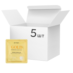 Гідрогелева маска для обличчя Petitfee Gold Hydrogel Mask Pack Золото 32 г х 5 шт (8809239803589) краща модель в Рівному